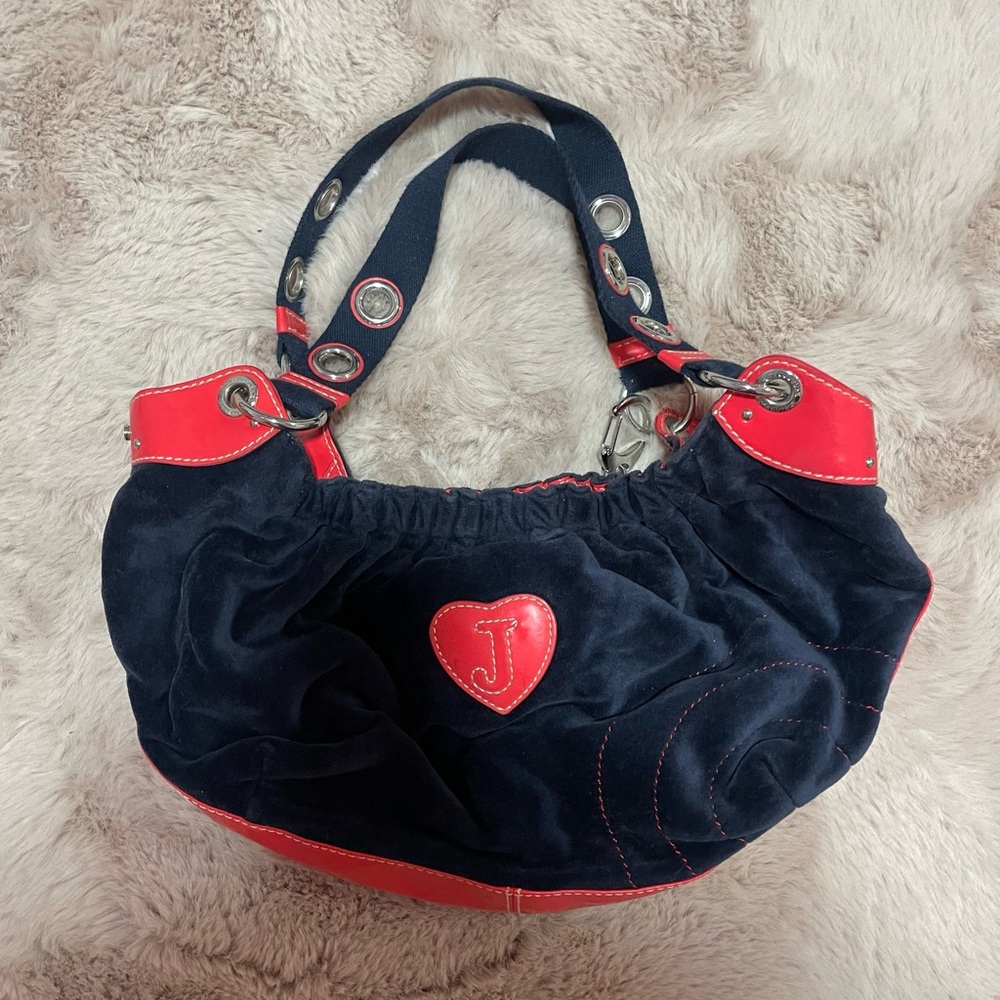 Juicy Couture Navy and Red Shoulder Bag